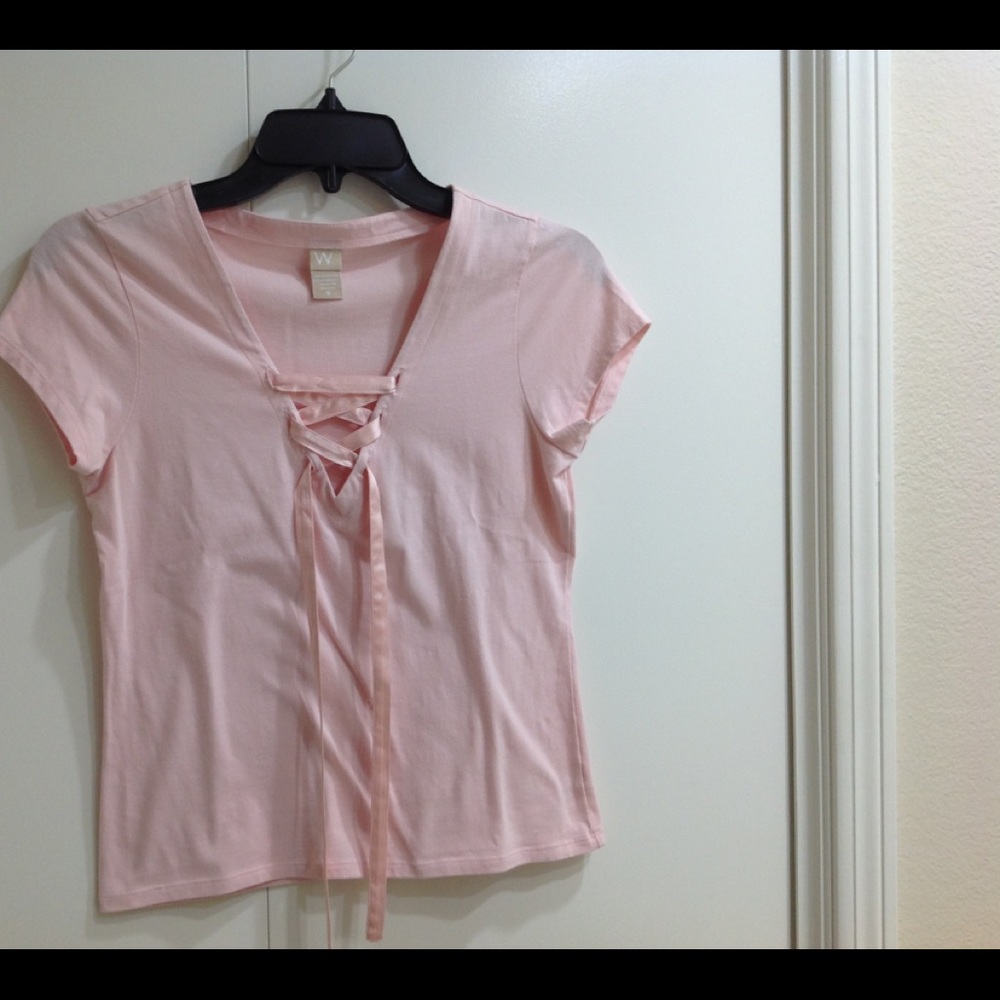 White + Warren Pink Cotton Blend Tee